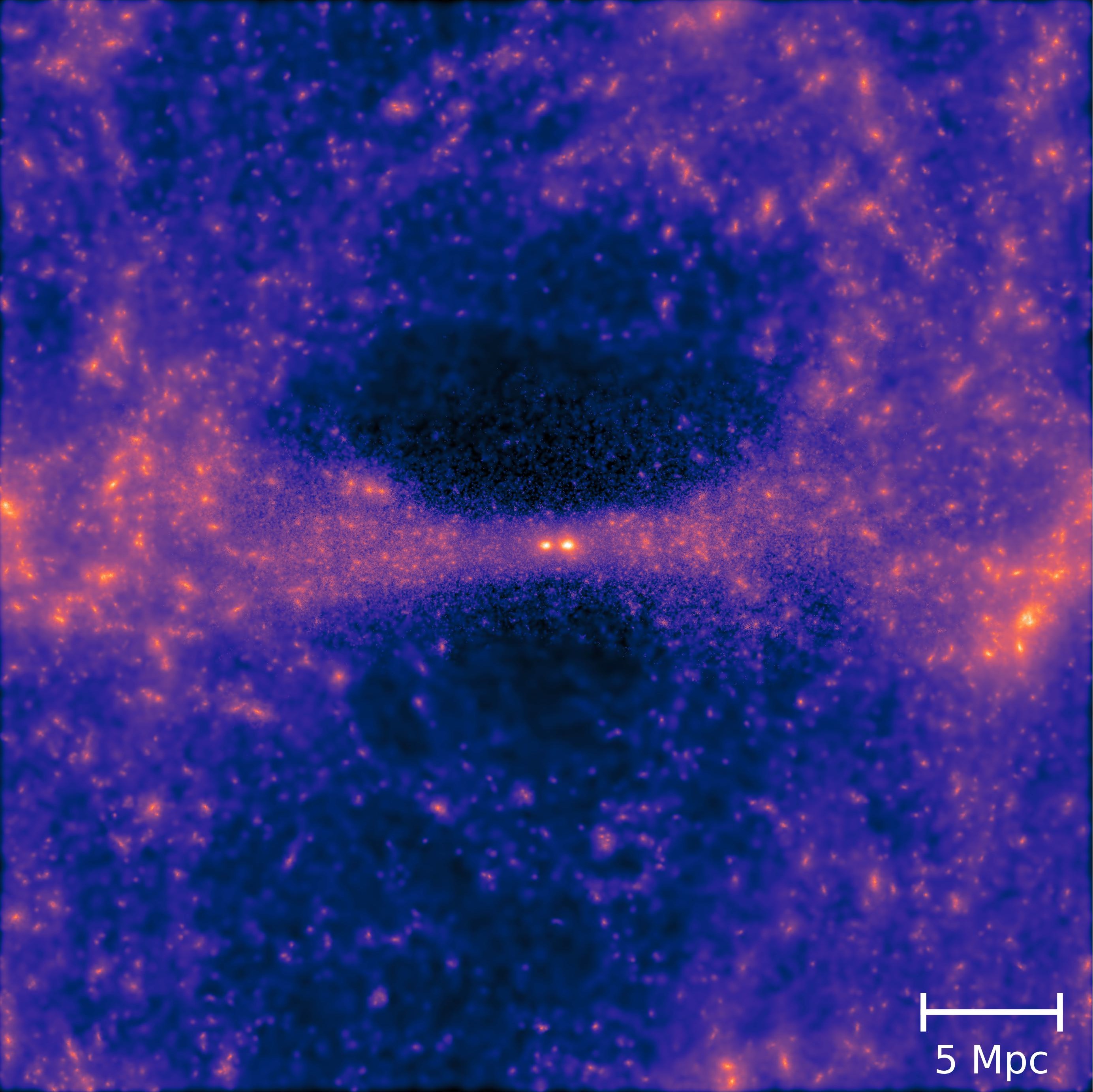 Flattened mass distribution around the Local Group